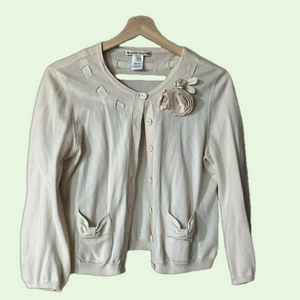 Nanette Lapore ivory cardigan SZ Med